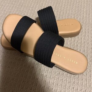 Kelly & Katie Black Double-Band Slide Sandals